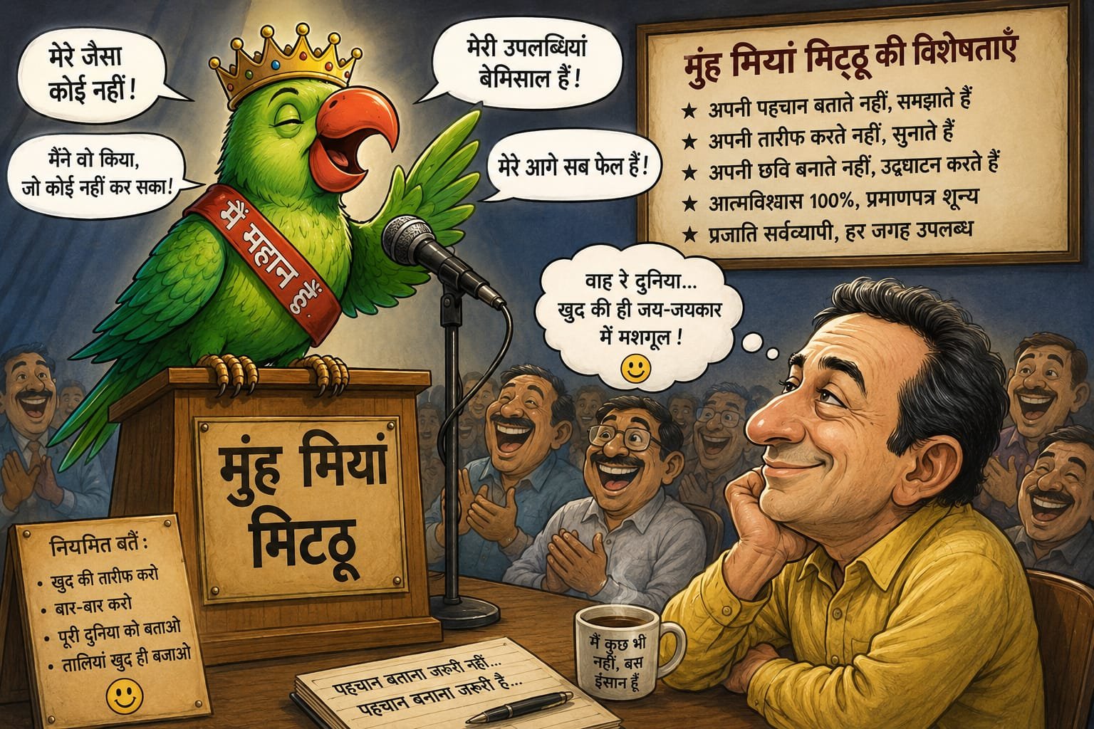 मुंह मियां मिट्ठू! आत्मप्रशंसा का अनोखा संसार